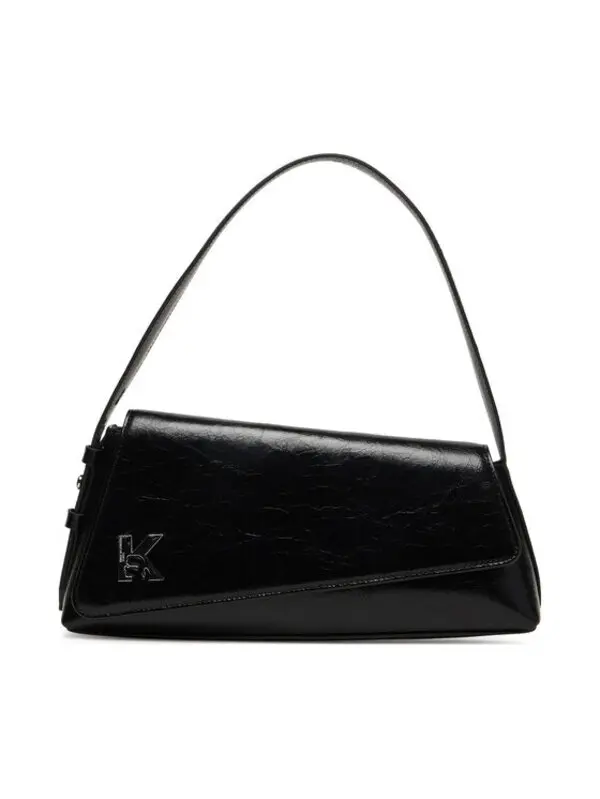 High-Gloss Leather Flap Asymmetric Shoulder Bag 1 Image