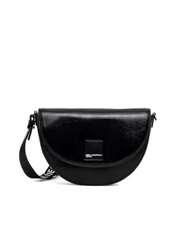 Patent Leather Half Moon Crossbody Bag  2 Image