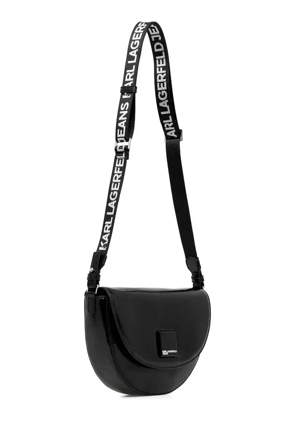 Patent Leather Half Moon Crossbody Bag  4 Image