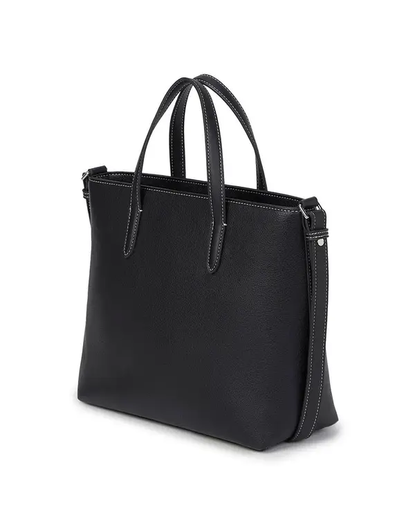 Medium Leather Tote Bag With Metal Logo  1 Image