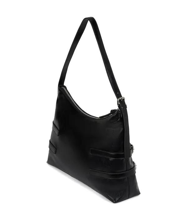 Buckle-Detail Patent Leather Shoulder Bag 3 Image