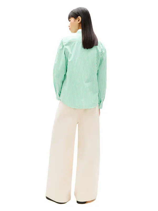 Vertical Stripe Badge Poplin Shirt 2 Image