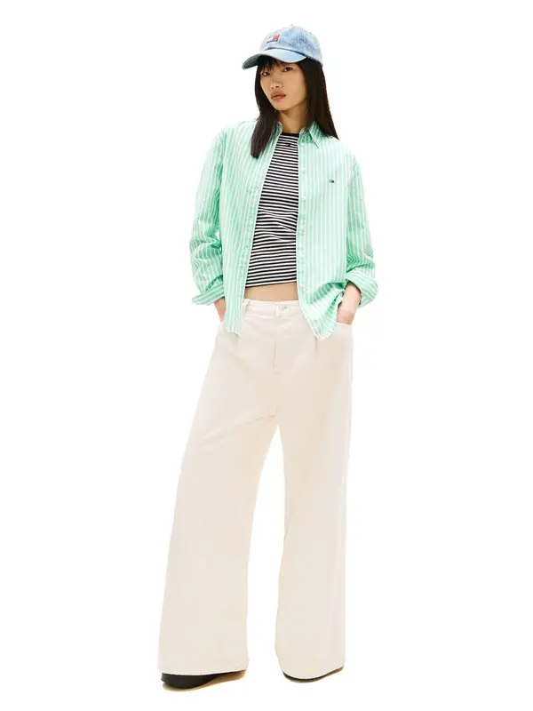 Vertical Stripe Badge Poplin Shirt 3 Image