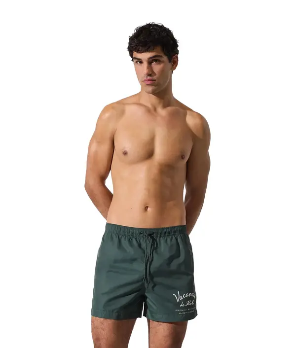 "Vacances" Graphic Print Swim Shorts 1 Image