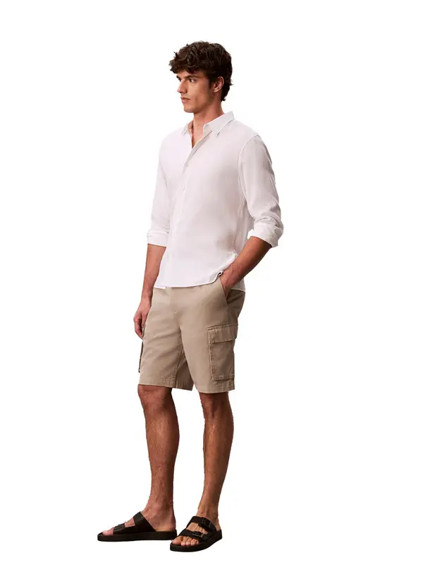 Cotton Pull-on Knee Length Cargo Shorts 2 Image