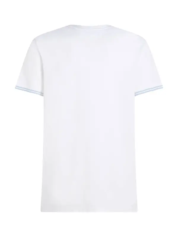 Flex Stretch Crew Neck Cotton Short Sleeve T-shirt with Colored Trim 1 Image