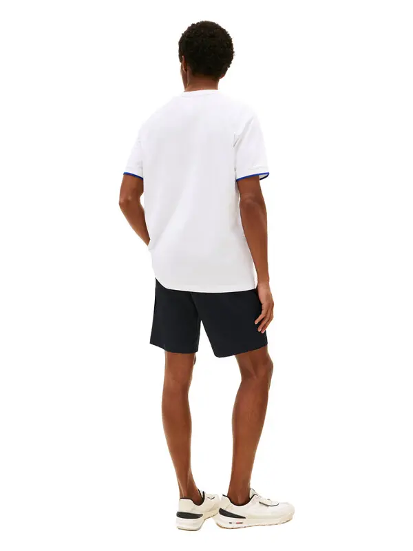 Flex Stretch Crew Neck Cotton Short Sleeve T-shirt with Colored Trim 3 Image