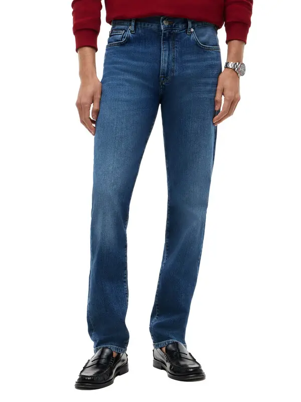 Straight Fit Mid-rise Denton Jeans 3 Image