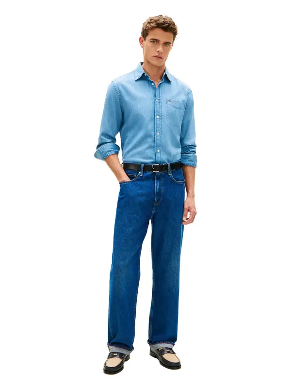 Regular Fit Long Sleeve Denim Shirt 2 Image