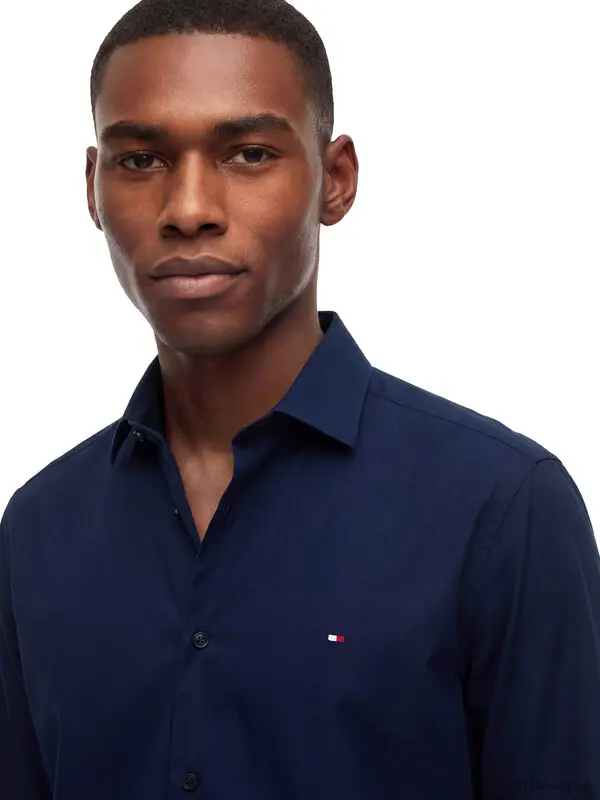Slim-Fit Stretch Poplin Shirt 2 Image