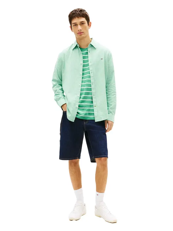 Linen Blend Long Sleeve Shirt 2 Image