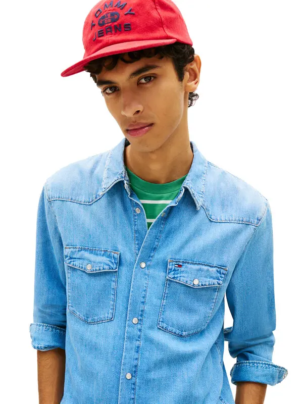 Regular Fit Western Style Long Sleeve Denim Shirt 1 Image