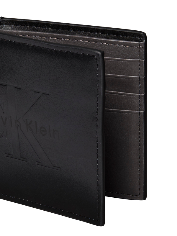 Embossed Logo Leather Bifold Wallet 1 Image