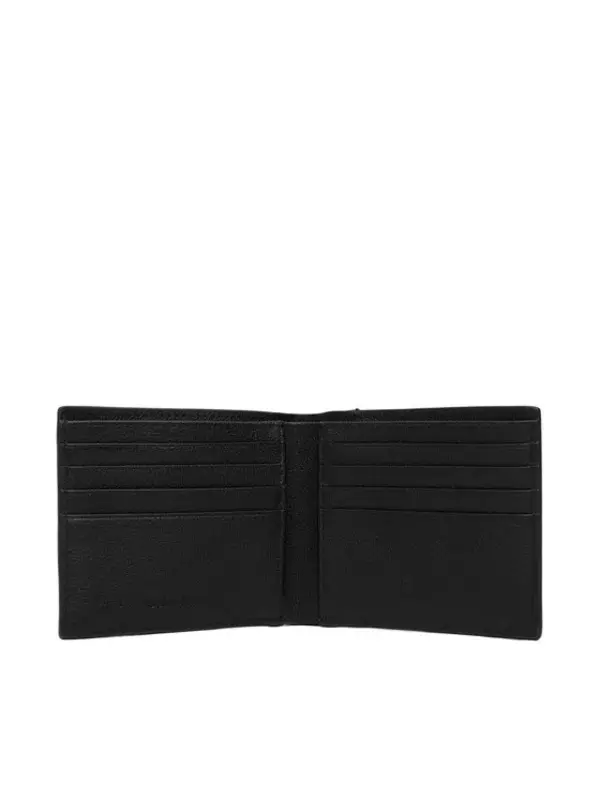 Geometric Monogram Embossed Leather Bifold Wallet 1 Image
