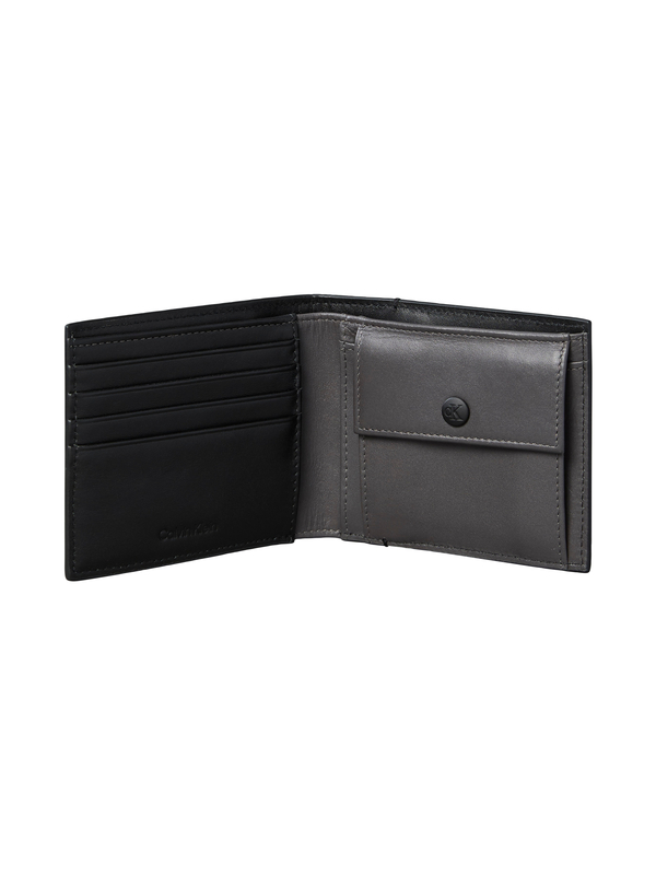 Embossed Logo Leather Trifold Wallet 1 Image