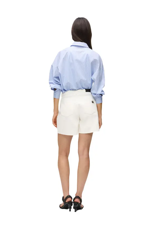 Regular Fit Button-Fly Denim Shorts 3 Image