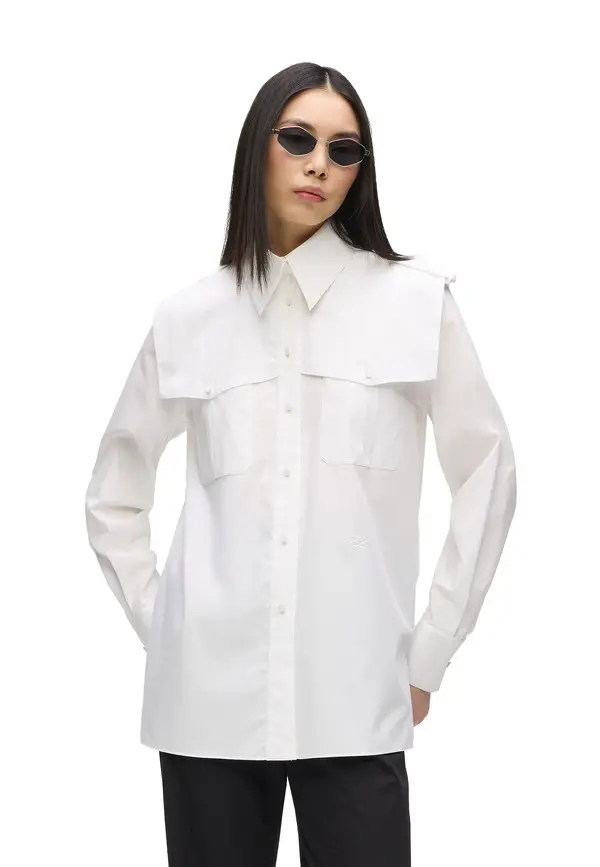 Relaxed Fit Cape-Detail Poplin 3 Image