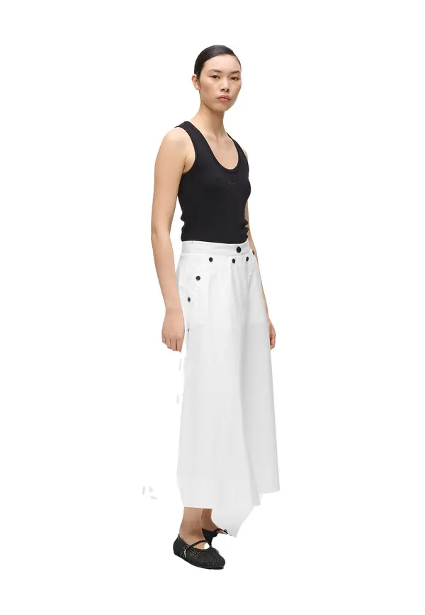 Button-Detail A-Line Long Skirt 1 Image