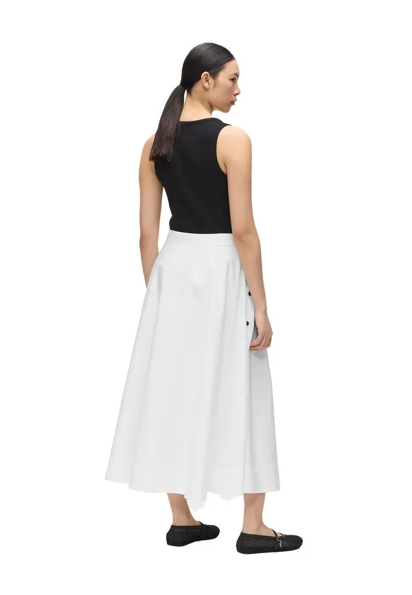 Button-Detail A-Line Long Skirt 2 Image