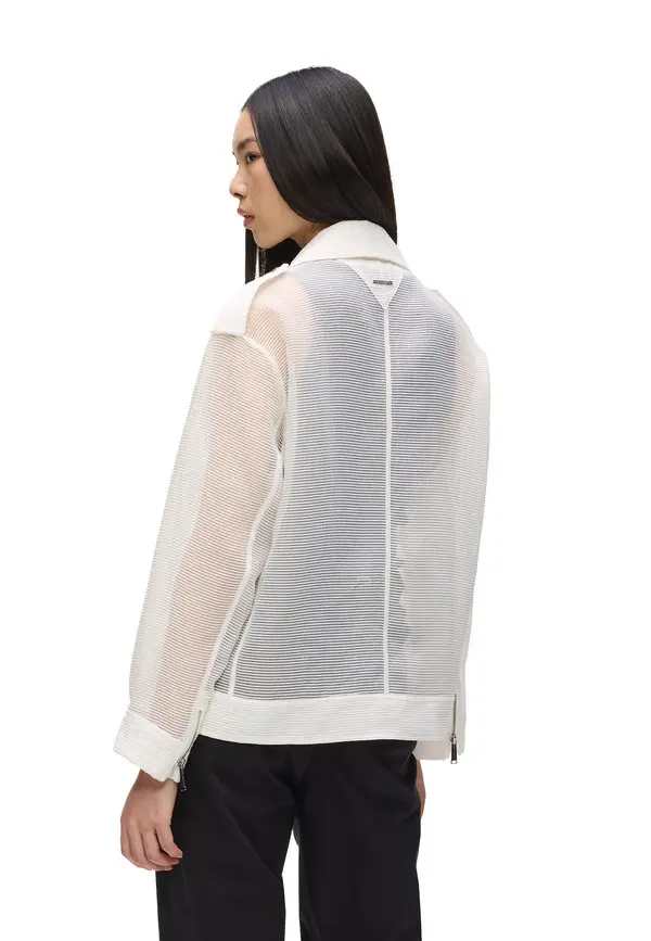 Regular Fit Organza Biker Jacket 2 Image