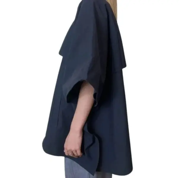 Trench-Style Cotton Poncho With Bejewelled Embellishments 1 Image