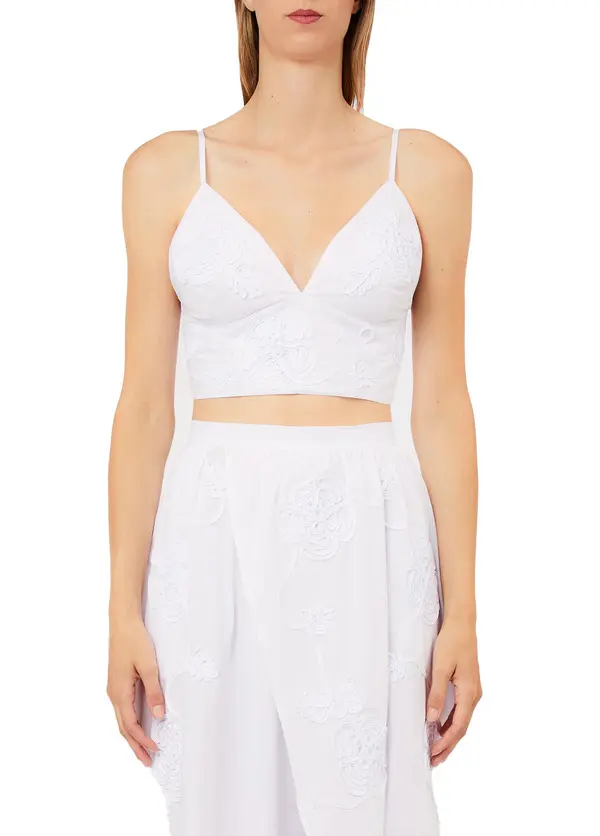 Poplin Crop Top With Embroidery 2 Image