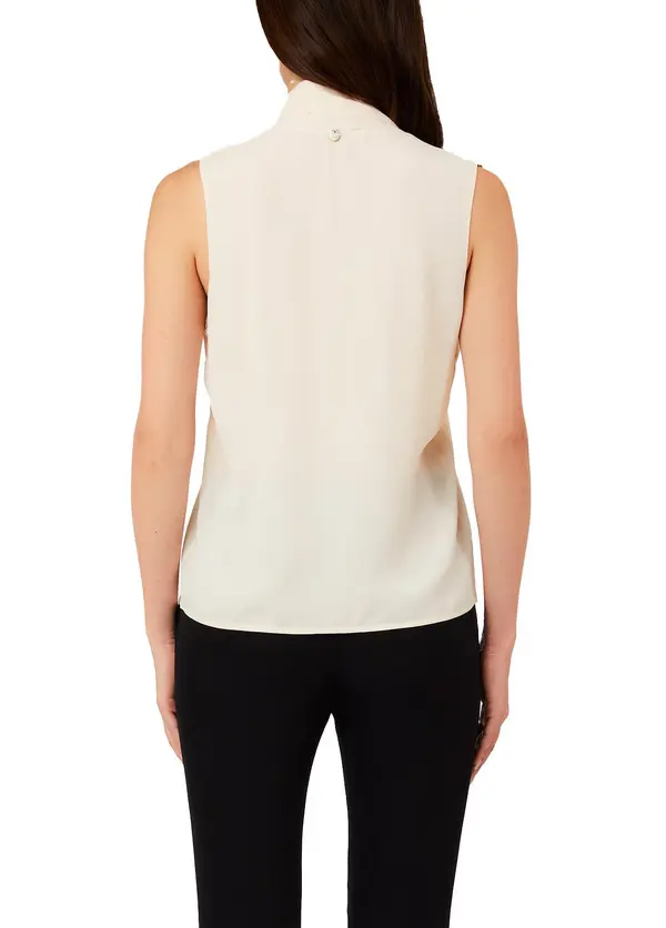 Classic V-neckline Top With An Elegant Tie-front Detail 2 Image