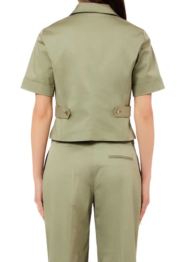 Short-Sleeved Cropped Tailored Blazer 2 Image