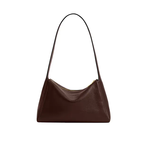 Lola Polished Pebbled Leather Shoulder Bag 1 Image
