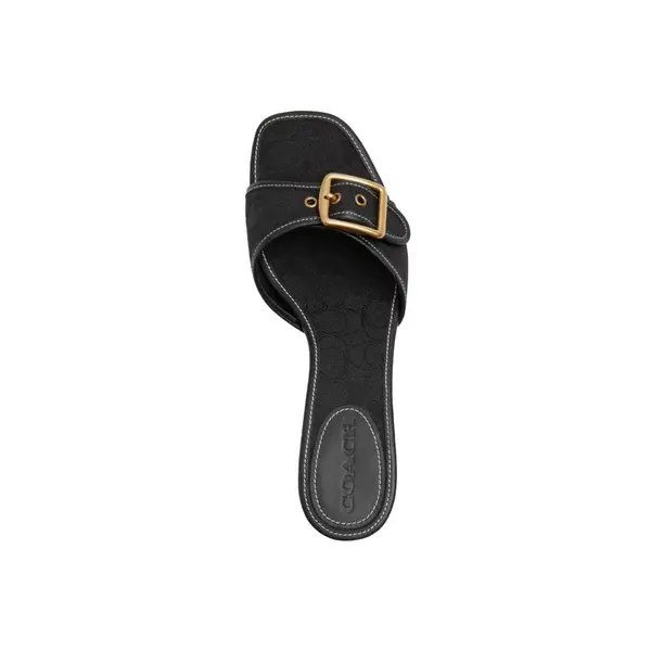 Margot Signature Jacquard Leather Heeled Mule 2 Image