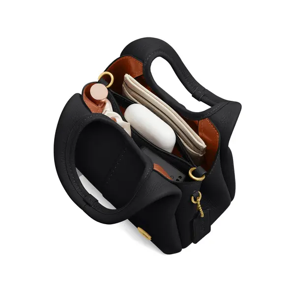 Lana Polished Pebbled Leather Handbag with Chain  2 Image