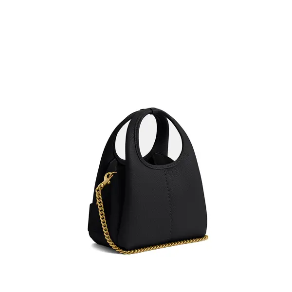 Lana Polished Pebbled Leather Handbag with Chain  3 Image