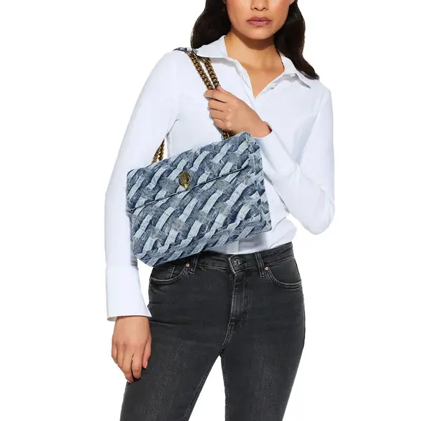 Large Denim Kensington Shoulder Bag 3 Image