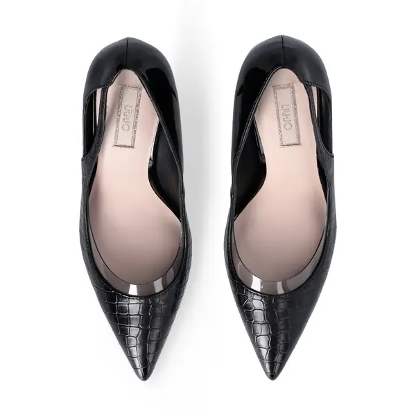 Crocodile-print Leather Pump 1 Image