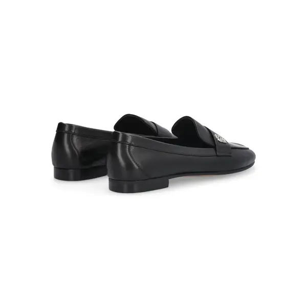 Leather Loafers with Minimalist Silver Hardware Detail 2 Image