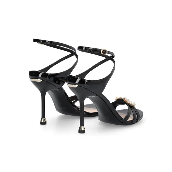 Patent Crystal-Embellished Strappy Stiletto Sandals 3 Image