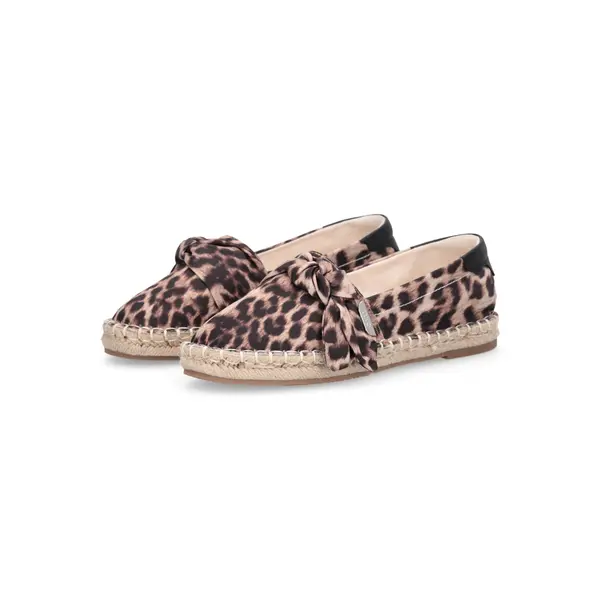 Leopard Print Knotted Canvas Espadrilles 2 Image