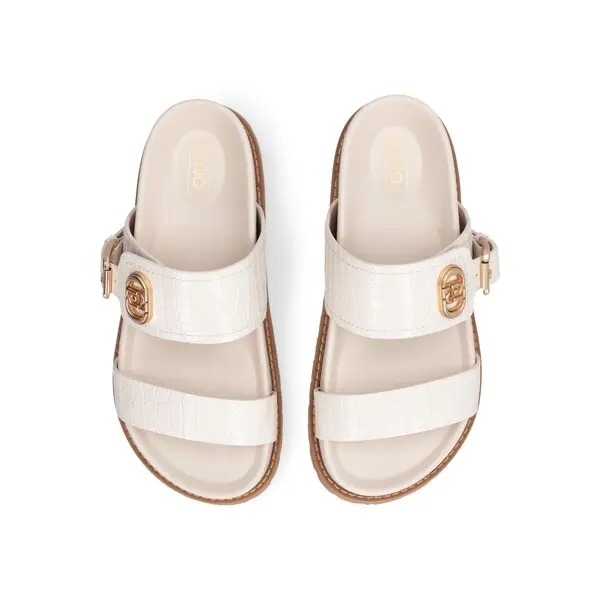 Croc-Embossed Double-Strap Platform Slide 1 Image