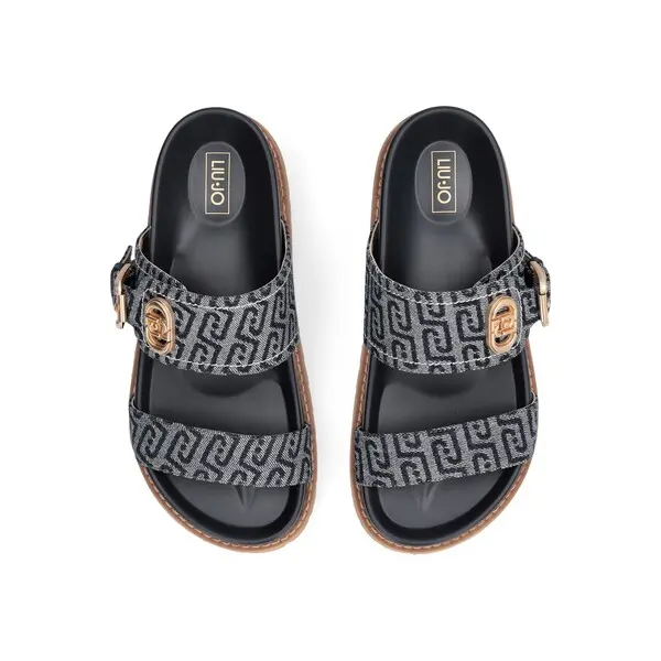 Monogram Jacquard Chunky Buckled Platform Slide 2 Image