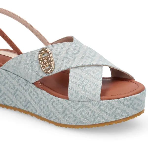 Monogram Denim Platform Sandals 1 Image