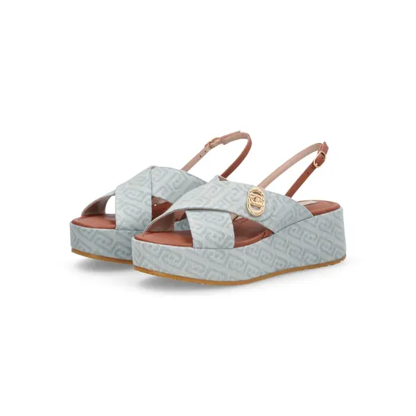 Monogram Denim Platform Sandals 2 Image