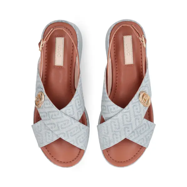 Monogram Denim Platform Sandals 3 Image