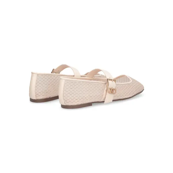 Mesh Mary Jane Ballet Flat with Adjustable Buckle Strap and Logo Detail 3 Image
