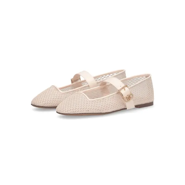 Mesh Mary Jane Ballet Flat with Adjustable Buckle Strap and Logo Detail 4 Image