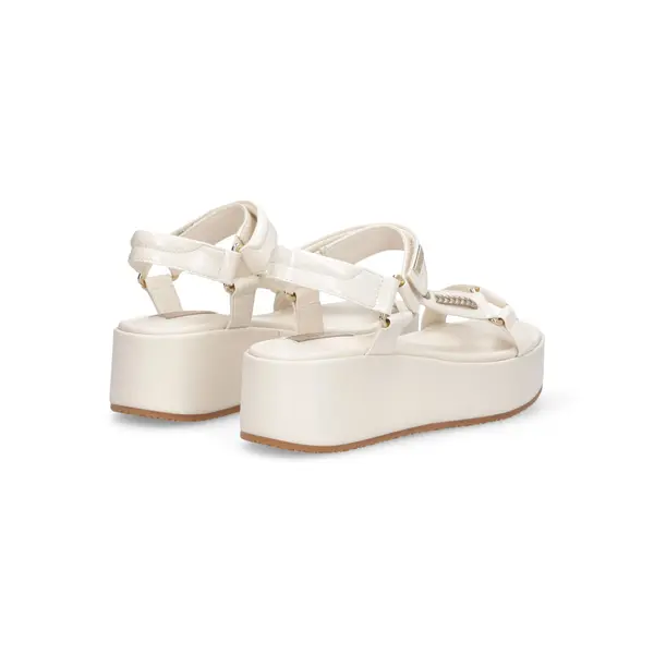 Leather Platform Sandals with Braided Chain Detail 2 Image