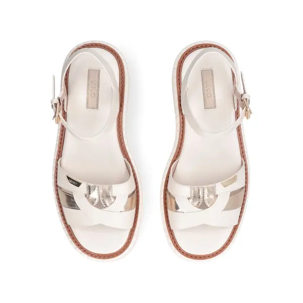 Chunky Platform Sandals with Gold Metallic Inserts 2 Image