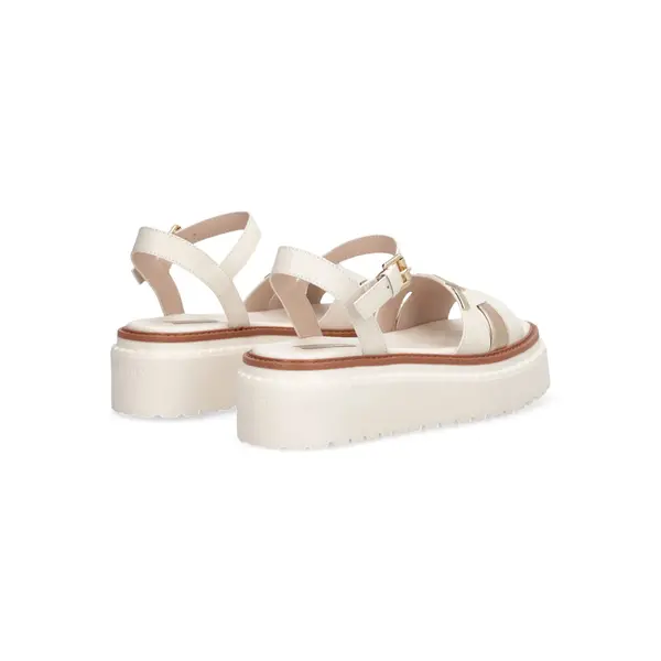 Chunky Platform Sandals with Gold Metallic Inserts 3 Image