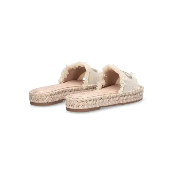 Logo-Embossed Frayed Canvas Slides 3 Image