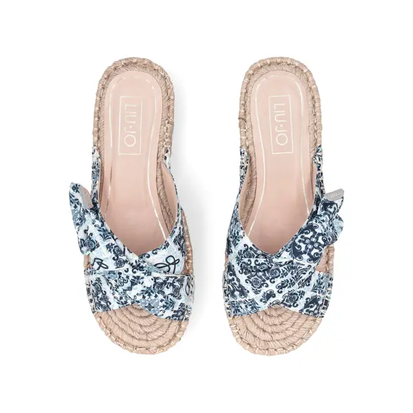 Leopard Print Knot-Front Espadrille Slides 1 Image
