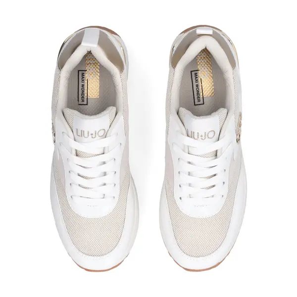 Chunky Platform Sneakers with Gold Metallic Accents and Logo Branding 2 Image